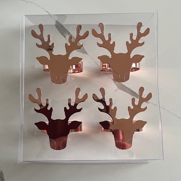 🌲BNWT Set of 8 Reindeer Napkin Holders 🌲 - Picture 5 of 7